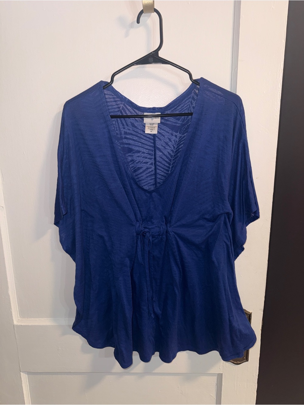 SMITH Deep Blue V-Neck Tie-Front Tunic